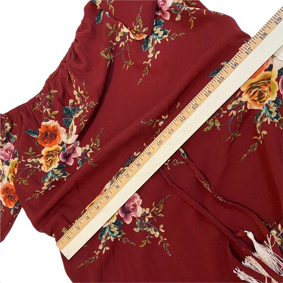 Haute Rogue Red Floral Romper Size Large - Picture 8 of 8